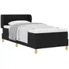 Image de Vidaxl lit à ressorts avec matelas noir 100 x 200 cm tissu