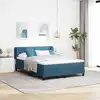 Image de Lit À Ressorts Avec Tête De Lit Bleu Foncé 140 X 200 Cm Velours Vidaxl