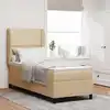 Image de Lit À Ressorts Avec Matelas Crème 80 X 200 Cm Tissu Vidaxl