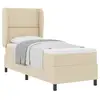Image de Vidaxl lit à ressorts avec matelas crème 80 x 200 cm tissu