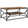 Image de Table basse bois ancien - vidaXL - 90x50x40 cm - Bois dingénierie et acier - Rectangulaire - Bois ancien - 1 étagère