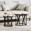 Image de Table D'appoint 2 Pcs Chêne Noir Bois D'ingénierie Et Acier Vidaxl