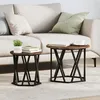 Image de Tables d appoint gigognes 2 pcs Chêne fumé en bois d ingénierie