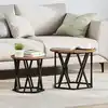 Image de Table D'appoint 2 Pcs Bois Recyclé Bois D'ingénierie Et Acier Vidaxl