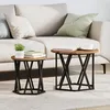 Image de 2 Tables d appoint empilables en bois vieilli et bois reconstitué