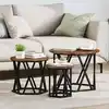 Image de Table D'appoint Empilable 3 Pc Chêne Fumé 53 X 53 X 40 Cm Vidaxl