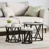Image de Table D'appoint Empilable 3 Pcs Gris Sonoma Vidaxl