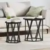 Image de Table Basse 2 Pcs Chêne Noir Bois D'ingénierie Et Acier Vidaxl