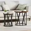 Image de Table Basse 2 Pcs Chêne Fumé Bois D'ingénierie Et Acier Vidaxl