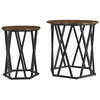 Image de Table basse ronde moderne - vidaXL - Chêne fumé - Bois dingénierie et acier - 50x50x50 cm - Poids maximal 75 kg