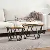 Image de Ensemble De Tables D'appoint 2 Pc Chêne Artisanal Vidaxl