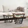 Image de Table Basse 3 Pcs Chêne Fumé Bois D'ingénierie Et Acier Vidaxl