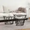 Image de Table Basse 3 Pcs Gris Sonoma Bois D'ingénierie Et Acier Vidaxl