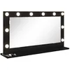 Image de Miroir de maquillage avec éclairage LED - vidaXL - Chêne Noir - 80x45x18 cm - Verre et bois composite - Éclairage LED