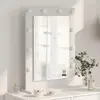 Image de Miroir De Vanité Blanc 70 X 50 X 18 Cm Verre Et Bois Composite Vidaxl