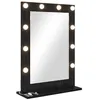 Image de Miroir de vanité décoratif - vidaXL - Chêne Noir - 70x50x18 cm - Rectangulaire - Éclairé - Verre et bois composite
