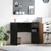 Image de Bureau Avec Tiroir Chêne Noir 90 X 49 X 75 Cm Bois D'ingénierie Vidaxl