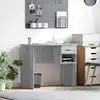 Image de Bureau Gris Sonoma 90 X 49 X 75 Cm Bois D'ingénierie Vidaxl