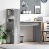 Image de Bureau droit Sonoma gris 113 x 54 x 120 cm en bois dingénierie 4 étagères finition mate