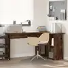 Image de Bureau Chêne Fumé 142 X 102 X 73 Cm Bois D'ingénierie Vidaxl