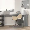 Image de vidaXL Bureau contemporain gris Sonoma 120x50x73.5 cm avec étagère intégrée MDF finition mate