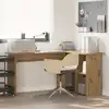 Image de Bureau Chêne Artisanal 142 X 102 X 73 Cm Bois D'ingénierie Vidaxl