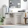 Image de Bureau Blanc 131,5 X 50 X 106,5 Cm Bois D'ingénierie Vidaxl