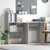 Image de Bureau Gris Sonoma 131,5 X 50 X 106,5 Cm Bois D'ingénierie Vidaxl