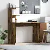 Image de Bureau Chêne Fumé 102 X 50 X 124 Cm Bois D'ingénierie Vidaxl
