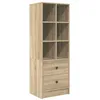 Image de Buffet moderne en bois dingénierie - vidaXL - Chêne Sonoma - 455 x 34 x 127 cm - 2 tiroirs - Grand espace de rangement