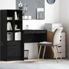 Image de Bureau compact vidaXL chêne noir 70 x 40 x 76 cm - bois dingénierie rangement design épuré