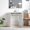 Image de vidaXL Bureau avec étagère Blanc 775 x 43 x 79 cm Bois dingénierie 869514