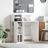 Image de Bureau Avec Étagère Blanc 90 X 48 X 101,5 Cm Bois D'ingénierie Vidaxl