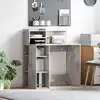 Image de Bureau Gris Béton 90 X 48 X 101,5 Cm Bois D'ingénierie Vidaxl