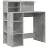 Image de Bureau avec rangement - vidaXL - Gris Béton - 90x48x1015 cm - Bois dingénierie - Étagère intégrée - Design moderne