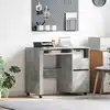 Image de Bureau Avec Roues Gris Béton 91 X 50 X 77 Cm Bois D'ingénierie Vidaxl