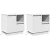Image de Vidaxl cabinet de chevet avec tiroir 2 pcs blanc 50 x 34,5 x 50 cm.