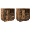 Image de Vidaxl cabinet de chevet 2 pcs chêne fumé 50 x 34,5 x 50 cm.