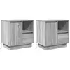 Image de Cabinet De Chevet Avec Tiroir 2 Pcs Gris 50 X 34,5 X 50 Cm. Vidaxl