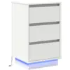 Image de Vidaxl cabinet de chevet blanc 39 x 34,5 x 65 cm bois d'ingénierie