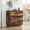 Image de Cabinet De Chevet Avec Tiroir Chêne Fumé 71 X 34,5 X 75 Cm Vidaxl