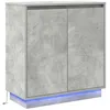 Image de Table de chevet en béton gris - vidaXL - Gris Béton - Éclairage LED intégré - 29x66x75 cm - Construction solide