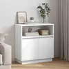 Image de Buffet Led Blanc 71 X 34,5 X 75 Cm Bois D'ingénierie Vidaxl