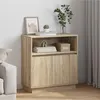 Image de vidaXL Buffet LED Chêne Sonoma 71 x 345 x 75 cm Bois dingénierie 869652