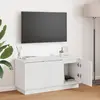 Image de Meuble Tv Blanc 100 X 38 X 49 Cm Bois D'ingénierie Vidaxl