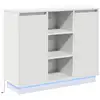 Image de Vidaxl buffet led blanc 90 x 32 x 75 cm bois d'ingénierie