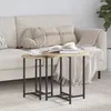 Image de Table dappoint ronde chêne Sonoma 45 cm - pieds métal finition mate