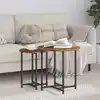 Image de Ensemble De Tables D'appoint 2 Pcs Chêne Fumé Et Noir Vidaxl