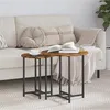 Image de Table dappoint - Chêne fumé - Ronde - Bois massif - Montage facile