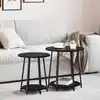 Image de Ensemble De Tables D'appoint Avec Étagère 2 Pcs Chêne Noir Vidaxl